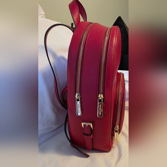 Michael Kors Cherry Red Backpack with Gold Hardware - Brand New - Picture 2 of 7
